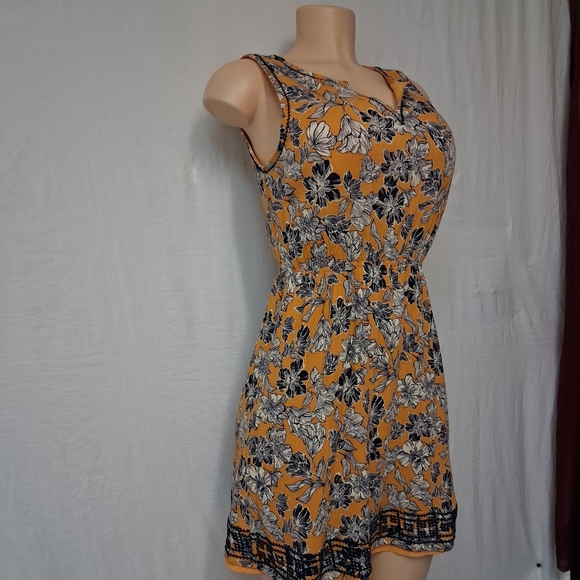 Market & Spruce Yellow Floral Mini Dress Size S - Picture 16 of 17